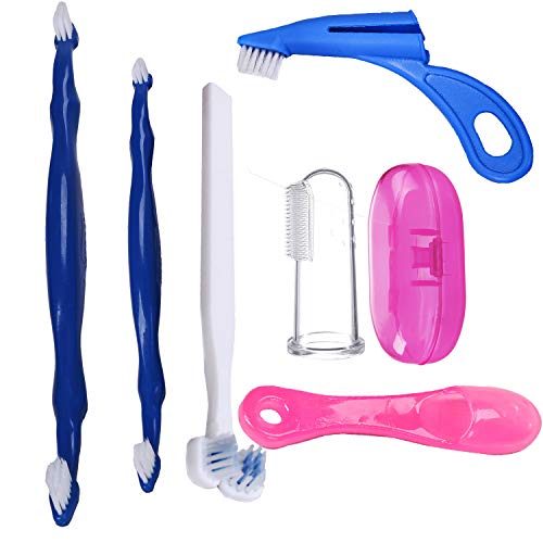 NICO SEE WONDER Dog Toothbrush Cat Dental Care Kit, 6 PCS Soft Bristles Pet Set with Cats & Dogs Finger Brushes, Long Handle Toothbrushes for Small Breeds - Thumbnail 6