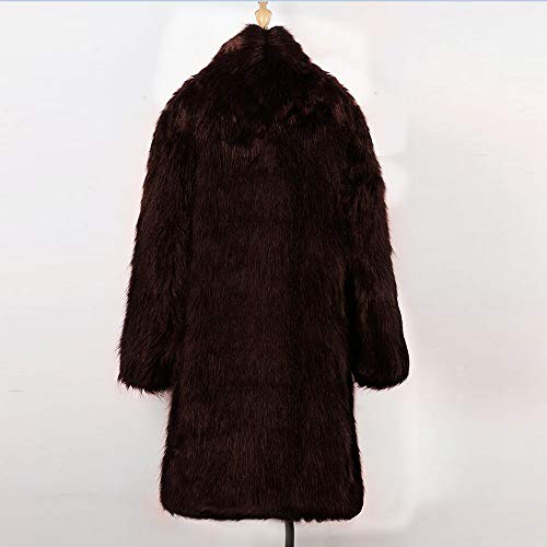 Hot Sale! minRan Men's Fashion Luxury Faux Fur Coat Jacket Winter Warm Tops Long Coats Overwear Outwear - Thumbnail 5