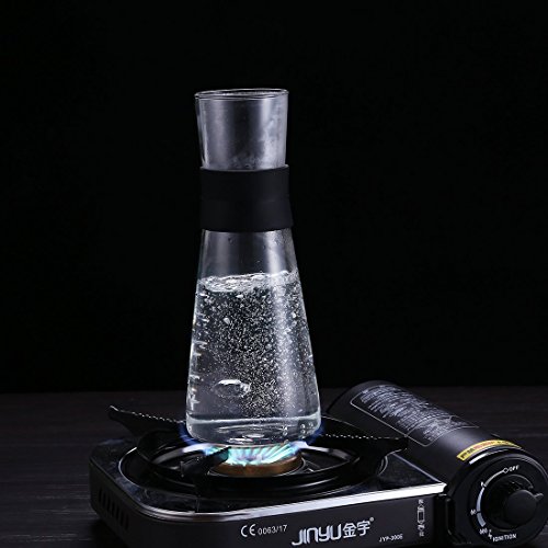 GYBL560 Water Carafe Glass Pitcher with Stainless Steel Flow Lid, Borosilicate Wld Glass Water Pitcher, Tea/Coffee Maker & Cafe, Iced Tea, Beverage Pitcher As Well As for Decanting and Serving Wine - Thumbnail 6
