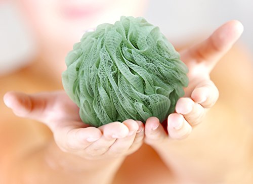 À LA PAIX Exfoliating Loofah Bath & Shower Fluffy Mesh Sponge Pouf - XL 70 gram Lufa Set of 6 (3 Spa colors)-Body & Back Scrubber Loufa for bathing-Bulk Luffa Sponges for Women & Men - Thumbnail 2