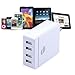 GREATYAKONN USB Wall Charger Desktop Charger Charging Station PowerPort 4 for foriPhone 7 / 6s / Plus, iPad Pro / Air 2 / mini, Galaxy S7 / S6 / Edge / Plus, Note 5 / 4, LG, Nexus, HTC and More