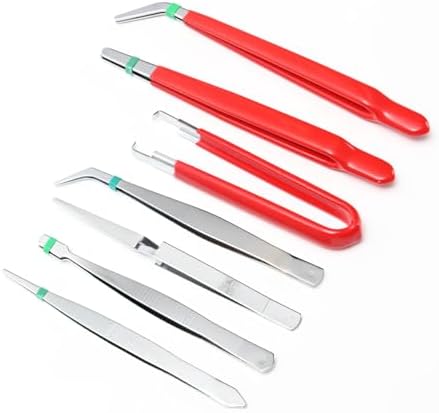 HANDSKIT 9-Piece Tweezer Set – Curved, Flat, & Pointy Tweezers For Jewelry, Electronics, Lab Work, And Crafts