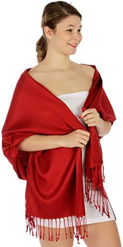 fashion2100 Silky Solid Wedding Pashmina Style 66 Dark Red