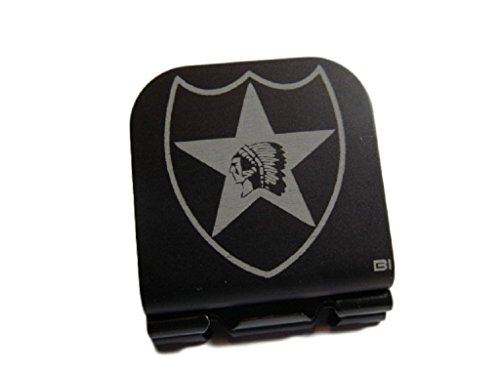 2nd Infantry Division Patch Laser Etched Hat Clip Black
