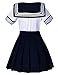 Japanese School Girls Short Sleeve Uniform Sailor Navy Blue Pleated Skirt Anime Cosplay Costumes sweater with Socks setXS(Tag S)
