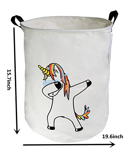 image for FUNNYGO Storage Bin，Canvas Fabric Collapsible Organizer Basket for L