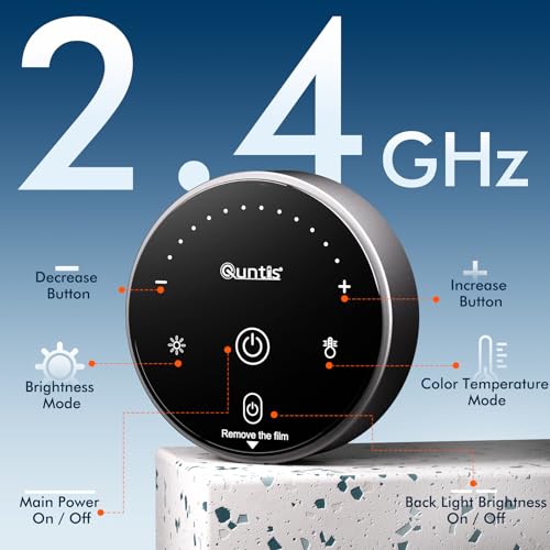 Quntis 51 cm Monitor Light with Backlight and Remote Control for Flat/Curved Screens, 4 Colours Adjustable Temperature and Brightness Monitor Lamp, Monitor Light Bar for PC