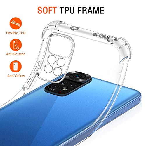 Custodia YukeTop Per Xiaomi Redmi Note 11 4G - Cover In TPU Morbido Blu, Antiurto E Antigraffio, Con Bordi Rialzati