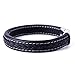 Urban Jewelry Elegant Black Cuff Genuine Leather Bracelet for Men with Elegant 316L Stainless Steel Clasp