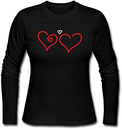 Linecustome Women's Couple Of hearts Long Sleeve T-Shirt M Black