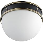 Duke - 1 Light Flush Mount-8.75 Inches Tall and 12.25 Inches Wide-Black/Weathered Brass Finish