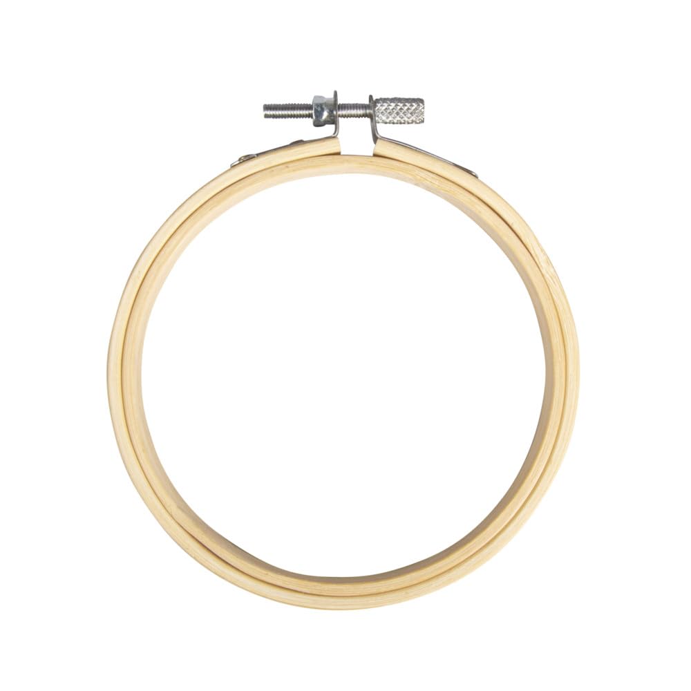 Rayher Bamboo Embroidery Hoop for Hand Embroidery and Needle Punching,Cross Stitch Hoop, Craft Hoop with a diameter of 10cm, 64522000 — image 1