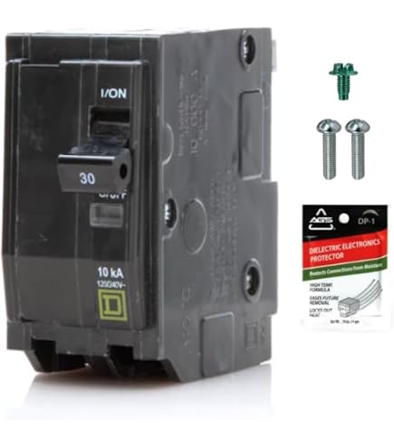 Square D Homeline HOM220 – 20 Amp 2-Pole Circuit Breaker, 120/240V, Plug-On Mount For Load Centers