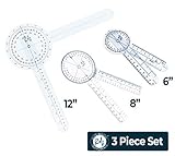 EMI Goniometer 3 Piece Set 12", 8", 6" Plus Carrying Case EGM-429
