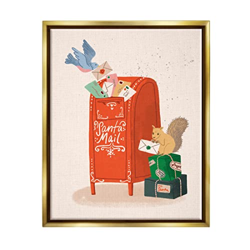 Stupell Industries Santa's Mail Postal Letters Animals Floating Framed Wall Art…