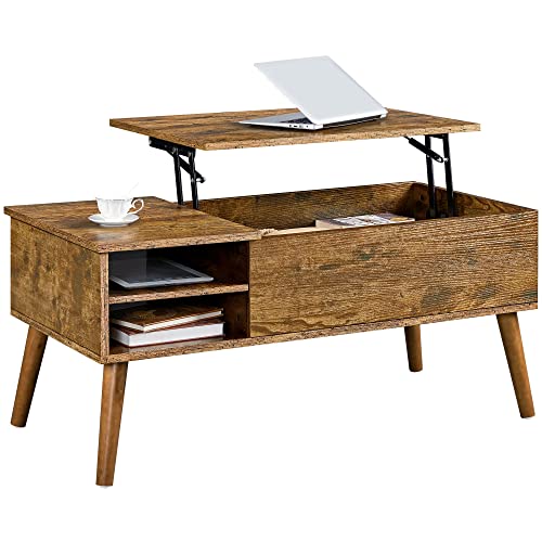 Yaheetech Lift Top Coffee Table with Hidden Compartment and Adjustable ...