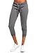 WOMENS SOLID STYLISH YOGA RUN PANTS FITTED ATHLETIC CAPRI JOGGERS