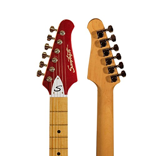image for Sawtooth ST-ES-CARP Candy Apple Red Electric Guitar with Pearl White P