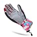 KINEED Waterproof Windproof Girls Boys Youth Winter Ski Snow Snowboard Riding Cycling Warm Gloves Large Red
