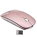 ZWYING 2.4G Rechargeable Mobile Portable Optical Mouse with USB Receiver, Mute Type mice,3 Adjustable DPI Levels, for Notebook, PC, Laptop, Computer, MacBook by Smart-US (Rose Gold)