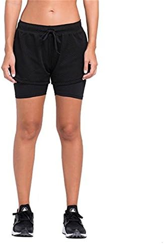 ISHOPPING Women's 2-in-1 Running Workout Shorts