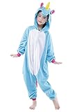 NEWCOSPLAY Children Unisex Unicorn Onesie Pajamas Costume (85#, New Blue Unicorn)