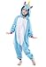 Newcosplay Children Unisex Unicorn Onesie Pajamas Costume (125#, New Blue Unicorn)