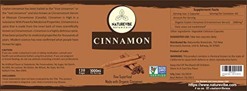 image for Naturevibe Botanicals Ceylon Cinnamon Capsules, Ultra-Premium –100% 