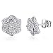 Van Chloe Women 925 Sterling Silver Love Rose Flower Stud Earrings White Gold Plated CZ Diamond Earrings Studs for Women Girls