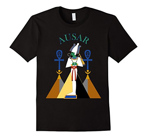 Mens Egyptian God Osiris Ausar T-Shirt Kemet Kemetic XL Black