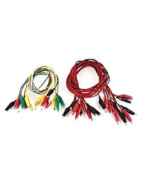Uxcell 15 Pcs Single Dual Doble Wire Pruebas trabajo Alligator Clips Jumper