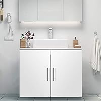 Giantex Bathroom Vanity Cabinet Under Sink Storage 27 Wide 14 Deep 23 Height Non Pedestal Large Cabinets Capacity Space Saver Organizer Freestanding Double Doors Bathroom Vanities White Amazon Sg Home Improvement