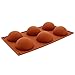 WARMBUY 6 Cavities Large Half Sphere Silicone Mold for Chocolate Desserts, Ice Cream Bombes, Cakes, Soap Making