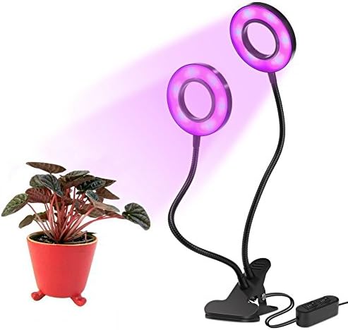 18W Dual Head LED Grow Light Full Spectrum Dimmable LED Grow Light Double on/off Switch