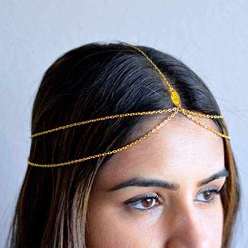 Barogirl Gold Head Chain Headdress Small Coins Hair Chain Jewelry Boho Prom Wedding Headpiece for Women (Silver) - Thumbnail 3