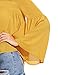 SheIn Women's Bell Sleeve V Neck Dip Hem Pleated Blouse Top Large Yellow
