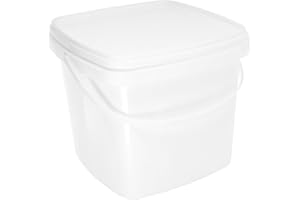 NUOBESTY Reusable Plastic Water Bucket with Handle and Lid Multipurpose Household Storage Container for Water