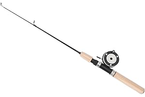 Fiberglass Ice Fishing Rod Reel Combo with Smooth Rotation Non-Slip Comfort Grip Portable for Trout Walleye Perch