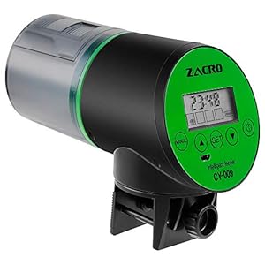 Petbank USB Charger Alimentador Automático Acuarios con Temporizador Recargable, Dispensador Comedero Acuario con Pantalla LCD, Dispensador Comida Peces Automatico, Verde