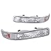 Spec-D Tuning Chrome Housing Clear Lens Bumper Lights Compatible with 1999-2002 Chevy Silverado, 2000-2006 Chevy Tahoe and Suburban 1500/2500, L+R Pair Assembly