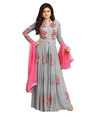 elenora fashion women's crepe chiffon gown (grey gown 1_grey_free size)