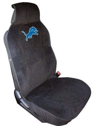 NFL Detroit Lions Seat Cover, Black, One Size