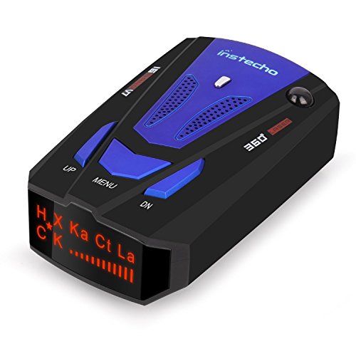 Radar Detector, Voice Alert and Car Speed Alarm System with 360 Degree Detection, City/Highway Mode Radar Detectors for Cars (FCC Approved) (Blue-New)