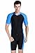 Cokar Men Sun Protection Sunsuit Short Sleeves Black Blue Black-Man Large