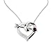 Cupid Arrow Red Stone Heart Pendant Silver Love Necklace for Girlfriend Anniversary Birthday Jewelry Gift