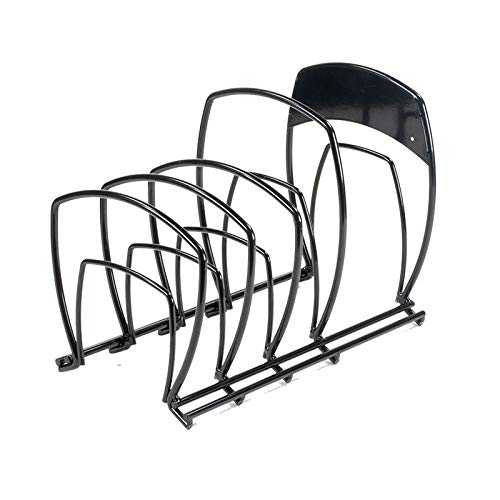 Lodge 5-Tier, Kitchen and Pantry Cast Iron Cookware Storage Organizer, Steel Construction, Matte Black, 11.07 x 8.25 x 14.32
