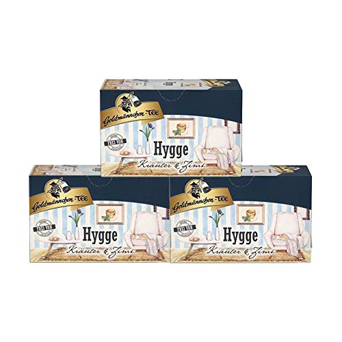 Goldmännchen Tee Hygge Kräutertee aromatisiert mit Zimt-Vanillegeschmack, 20 Teebeutel, 3er Pack