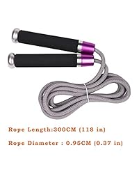 Jakago - Cuerdas de saltar con peso profesional (1,41 libras), cuerda de saltar de velocidad ajustable, rodamientos de bolas y asas antideslizantes, para boxeo profesional, artes marciales mixtas, entrenamiento cardiovascular, para hombres, mujeres y niño