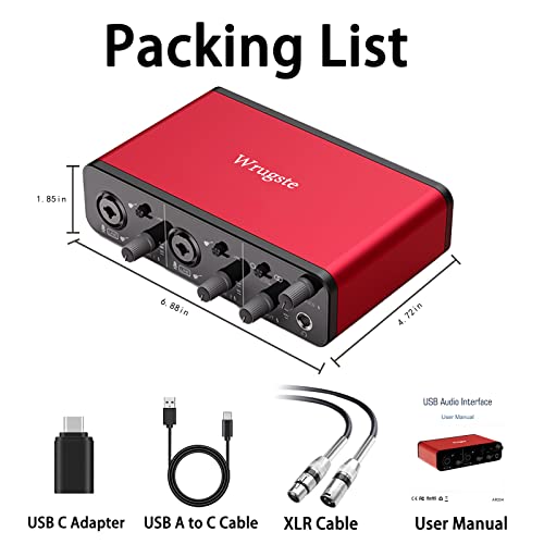 USB Audio Interface with MIDI Inputs/Output Ports(24Bit/96kHz)+48V
