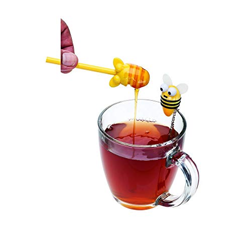 MSC International 48218 Joie Bumble Bee Infuser and Honey Dipper, for Loose Herbal Tea, 18/8 Stainle MSC International 48218 Joie Bumble Bee Infuser and Honey Dipper, for Loose Herbal Tea, 18/8 Stainle
